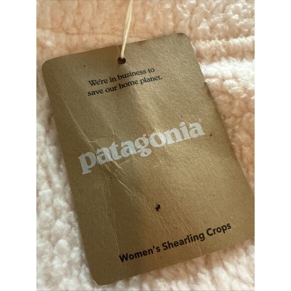 Patagonia Women Shearling Crops Relaxed Tapered Pants Cozy Fleece Lounge Pink M - Picture 2 of 9